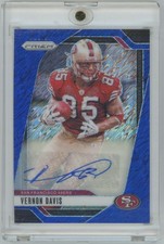 2024 Panini Prizm Autographs Blue Shimmer Vernon Davis Auto 18/25 San Francisco
