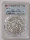 2019-P FDOI PCGS MS70 AMERIAN LEGION 100TH ANNIVERSARY COIN SKU 70/37092893