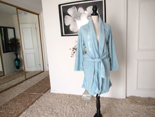 SUPER SOFT Blue Fleece Robe Cozy Plush Bath Robe OS 36