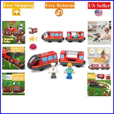 Battery Operated Wooden Train Set for Toddlers with Sound Magnetic Connection