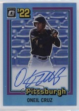 2022 Donruss Optic Retro 1981 Signatures Blue Prizm 7/25 Oneil Cruz Auto 1q7