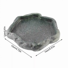 Resin Durable Reptile Rock Food And Water Dish Feeder Bowl For Tortoise  Lizard