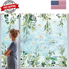 Spring Summer Greenery Window Clings Extra Large Eucalyptus Leaves Window Sti...