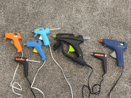 Lot of 7 Hot Glue Guns • Surebonder & Ad‑Tech • Mini & Full Size Tested Working