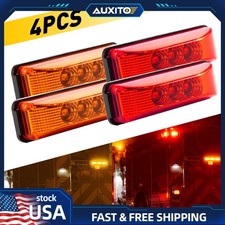 4pcs 3LED Marker Side Clearance Lights Light Fit Truck Jeep RV Trailer Amber Red