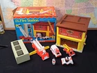 Vintage Fisher-Price Play Family Fire Station W_Accessories And Original Box