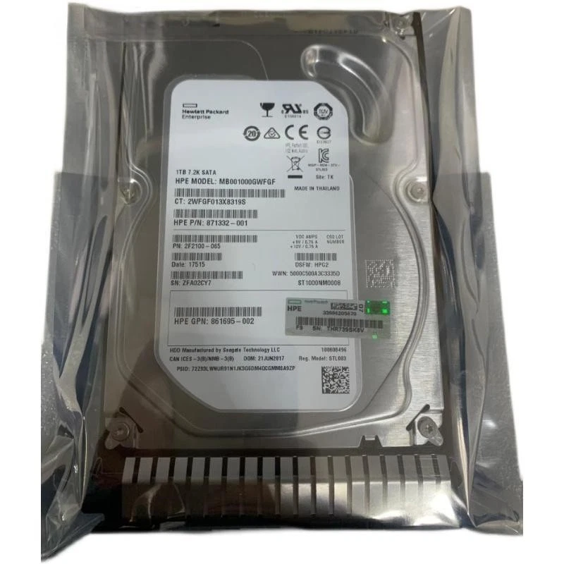 861691-B21 HP 1TB SATA 6G 3.5 LFF 7.2K Smart Carrier HDD 862128-001 Expedited - Image 4 of 4