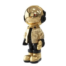 Astronaut Statue Sculpture - Gold Polyresin Spaceman Figurine for Home Decor, Of