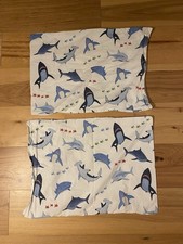 Pottery Barn Kids Shark Bite Organic Cotton Standard Pillowcases Set of Two