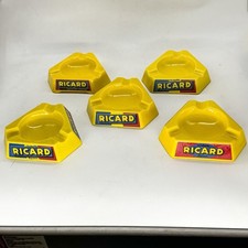 5er Set Vintage franz&ouml;sische Ricard Keramik Werbung Aschenbecher 70er Jahre