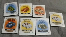 Vintage Lot Of 7 2003 THE CHEVRON CARS Collectible Athntic Official Game Stamps 