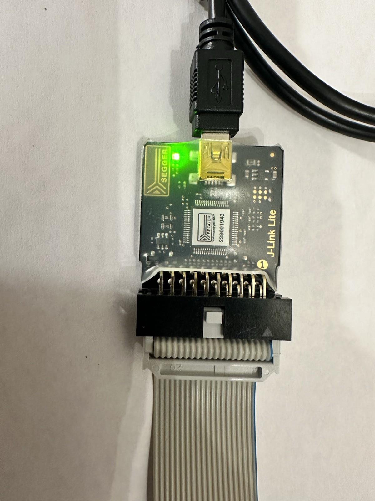 SEGGER J-Link ARM Lite V9.00 JTAG SWD Debugger Programmer 20-Pin Cable Tested