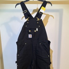 Carhartt R41-BLK Quilt Lined Bib Overalls Black 30x32