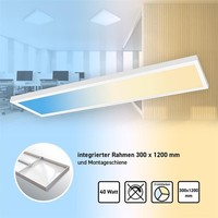 Restposten Led Panel 120X30Cm 3CCT 3000K-4000K-6000K 40W Rasterleuchte Rahmen