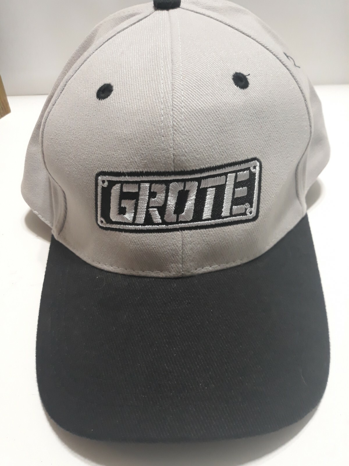 Grote Gray and Black Strapback Trucker Hat Cap Cameo