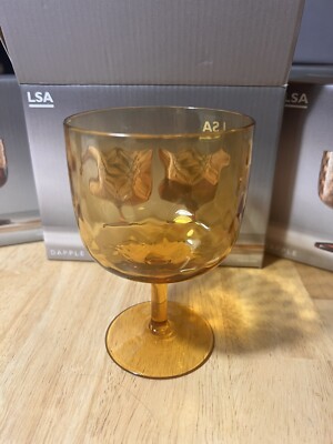 LSA Dapple Wine Glass In Sun Amber 325 Ml Set Of 2 Glasses BNIB
