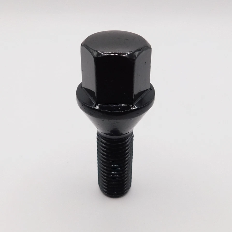 Pernos de rueda M14x1,25, 27 mm (negro) x 12 + cerraduras para Mini F54 F55 F56 F57 F60 Foto 3 de 4