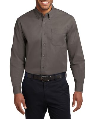 Port Authority TLS608 Tall Long Sleeve Easy Care Shirt - Dark Green/ Navy - XLT