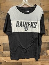 Las Vegas Raiders NFL Team Apparel Tee Shirt Mens L Black Short Sleeve Crew Neck