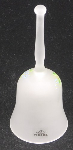 VINTAGE VIKING FROSTED GLASS BELL WITH BUTTERFLY DECORATION - Picture 3 of 5