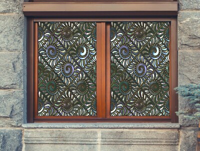 3D Wreath 064NAO Window Film Print Sticker Cling Stained Glass UV Block Fay