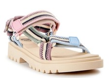Girls Sz 2 Nature Sandals Comfort Footbed Adjustable Straps Multi Color Non Skid