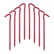 7075 Aluminum Tent Stakes 20 Pack Ultralight 7 Inch Hook Tent Pegs With Carrying