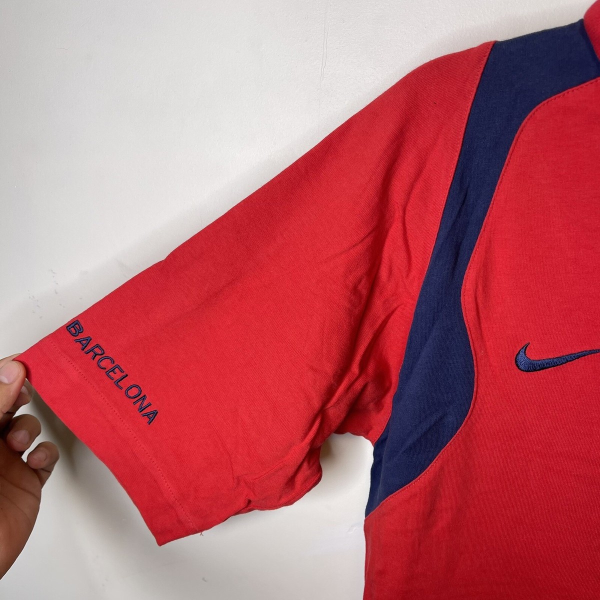 Nike 211991-657 FC Barcelona Red Polo T-Shirt Football
