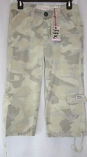 Womens Juniors David & Goliath Mt Fuj Camo Tan Capri Pants w/ Drawstring Bottom