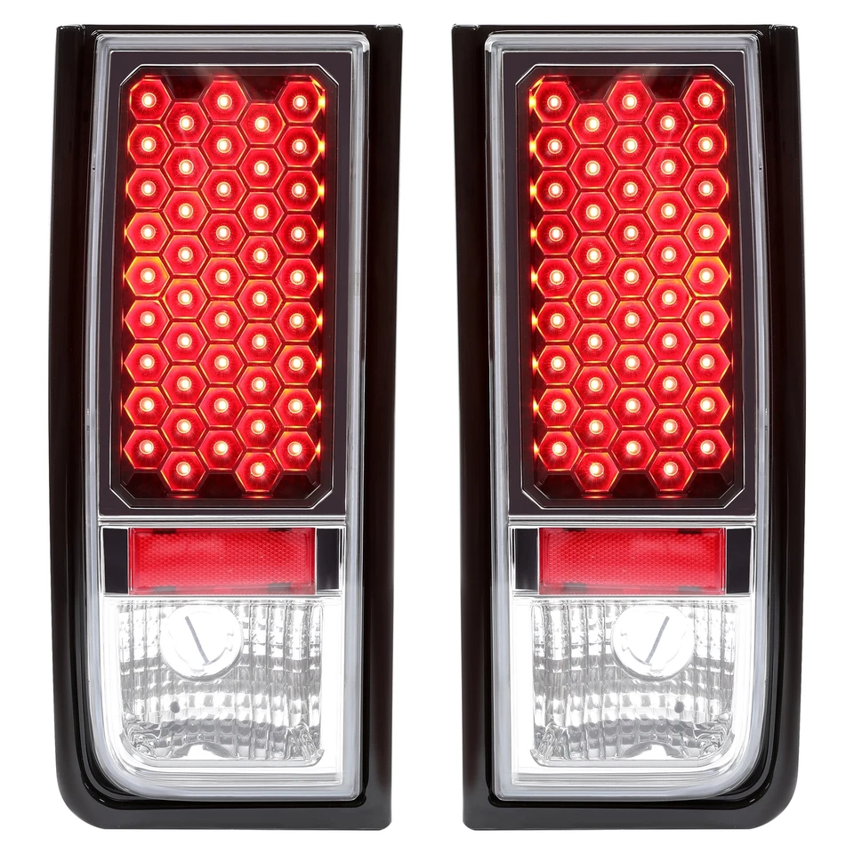 Lámpara de luces traseras LED rojas cromadas/lentes transparentes para Hummer H2 2003-2009 Foto 3 de 4