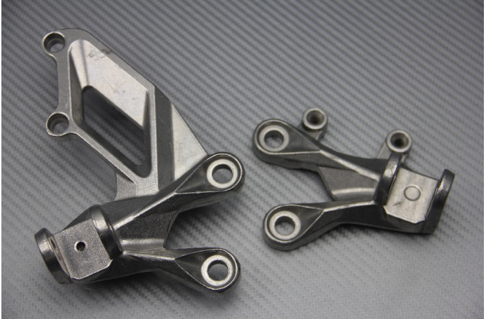 Support de repose-pied avant pour voyage en Kawasaki ZZR 1400 argent