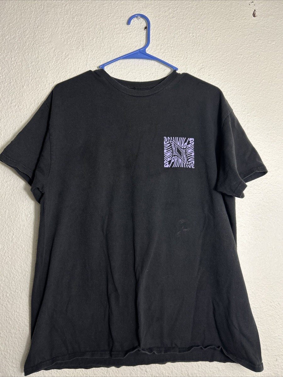 Primitive Mens Large Short Sleeve T Shirt Black Purple AOP