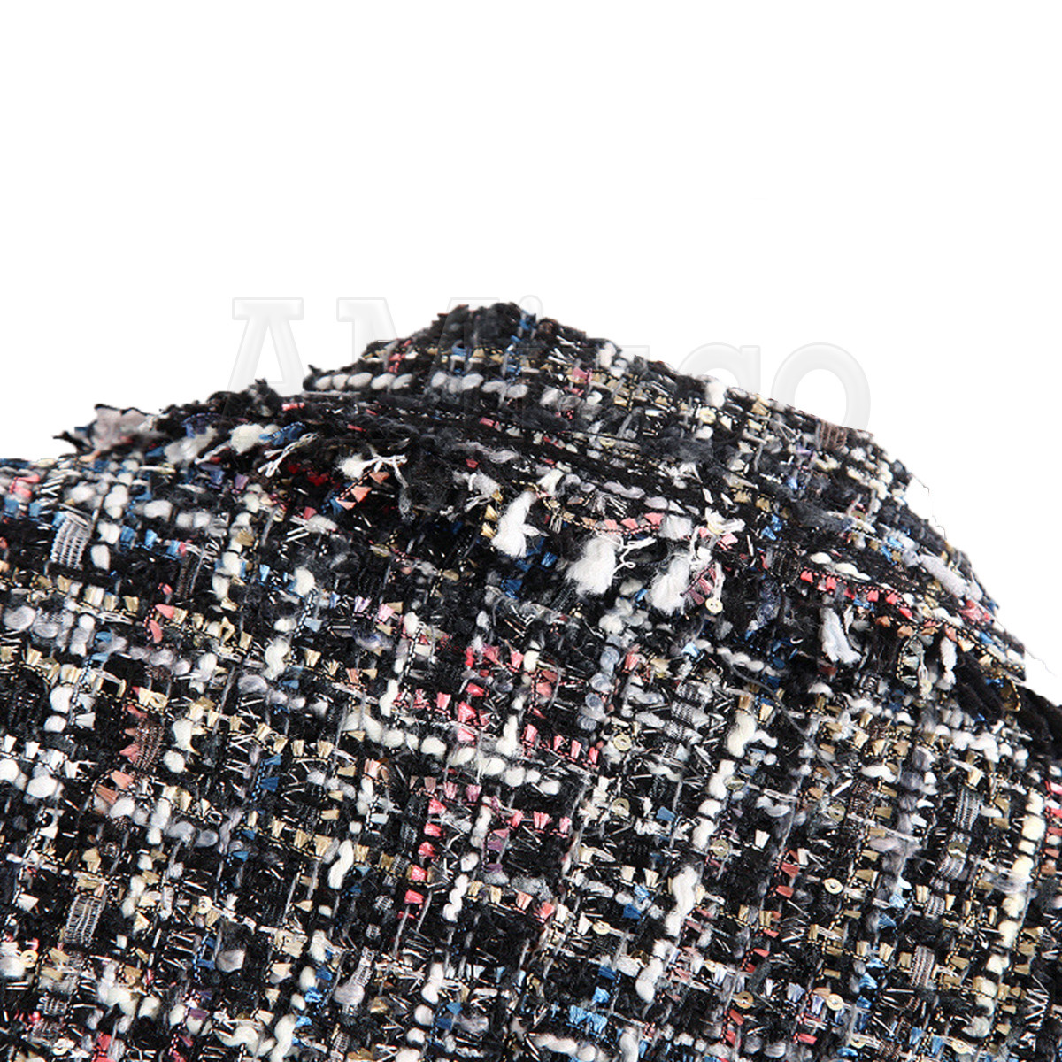 ALTRA Women's Tweed Jacket Wool Leisure Ribbon Weave Parka Ladies' Pearl Button Coats