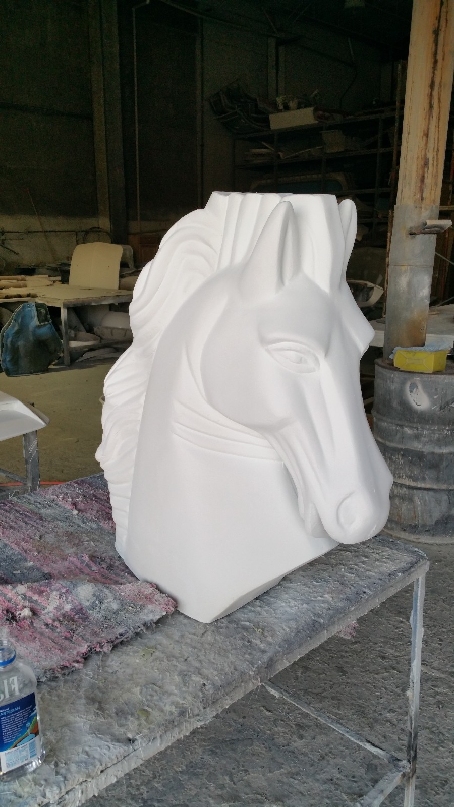 FIBERGLASS HORSE HEAD LIVESTOCK ANIMAL STATUE FULL SIZE eBay