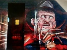 Art Postcard ART Street Art Ltd Edit of just10 "Freddy Krueger Elm st." Graffiti