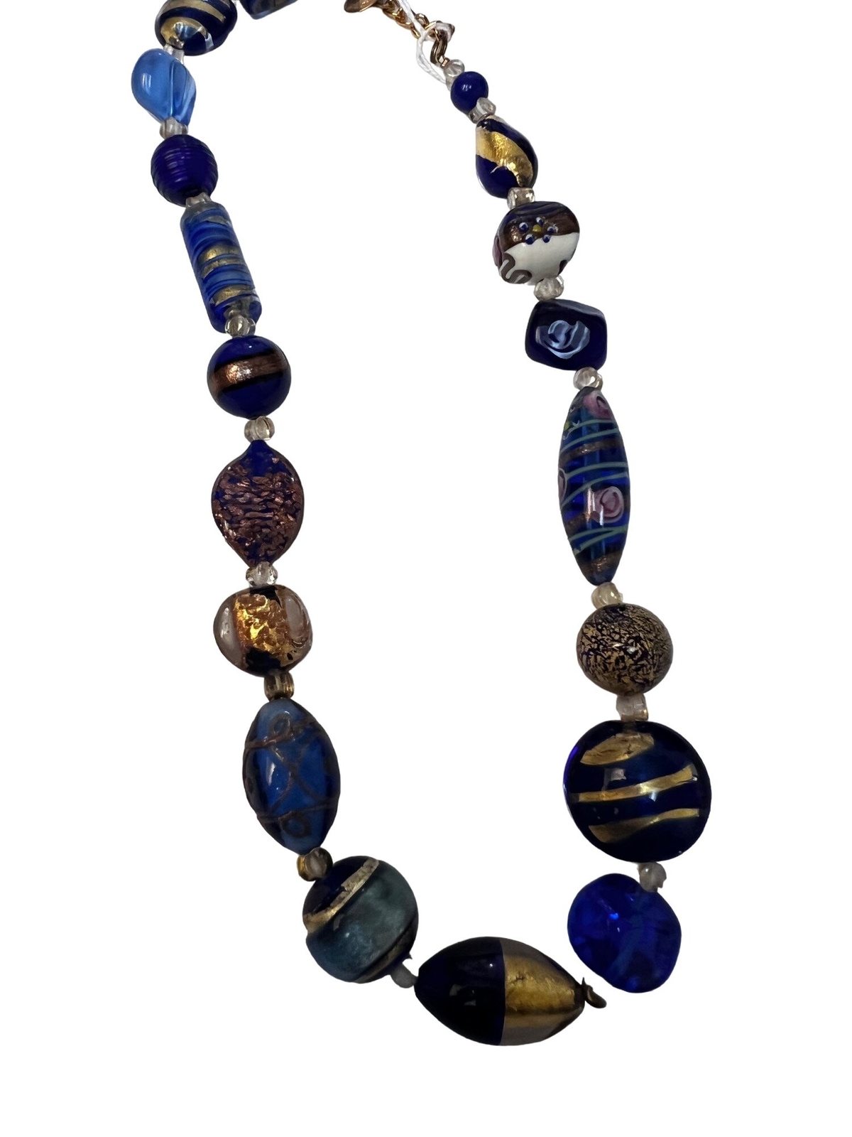 Dyadema Italian Murano Blue Glass Bead Neckl… Gem