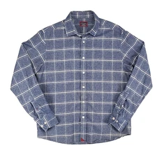 UNTUCKit Brignole Brushed Flannel Shirt Mens Medium Blue Plaid Cotton Office