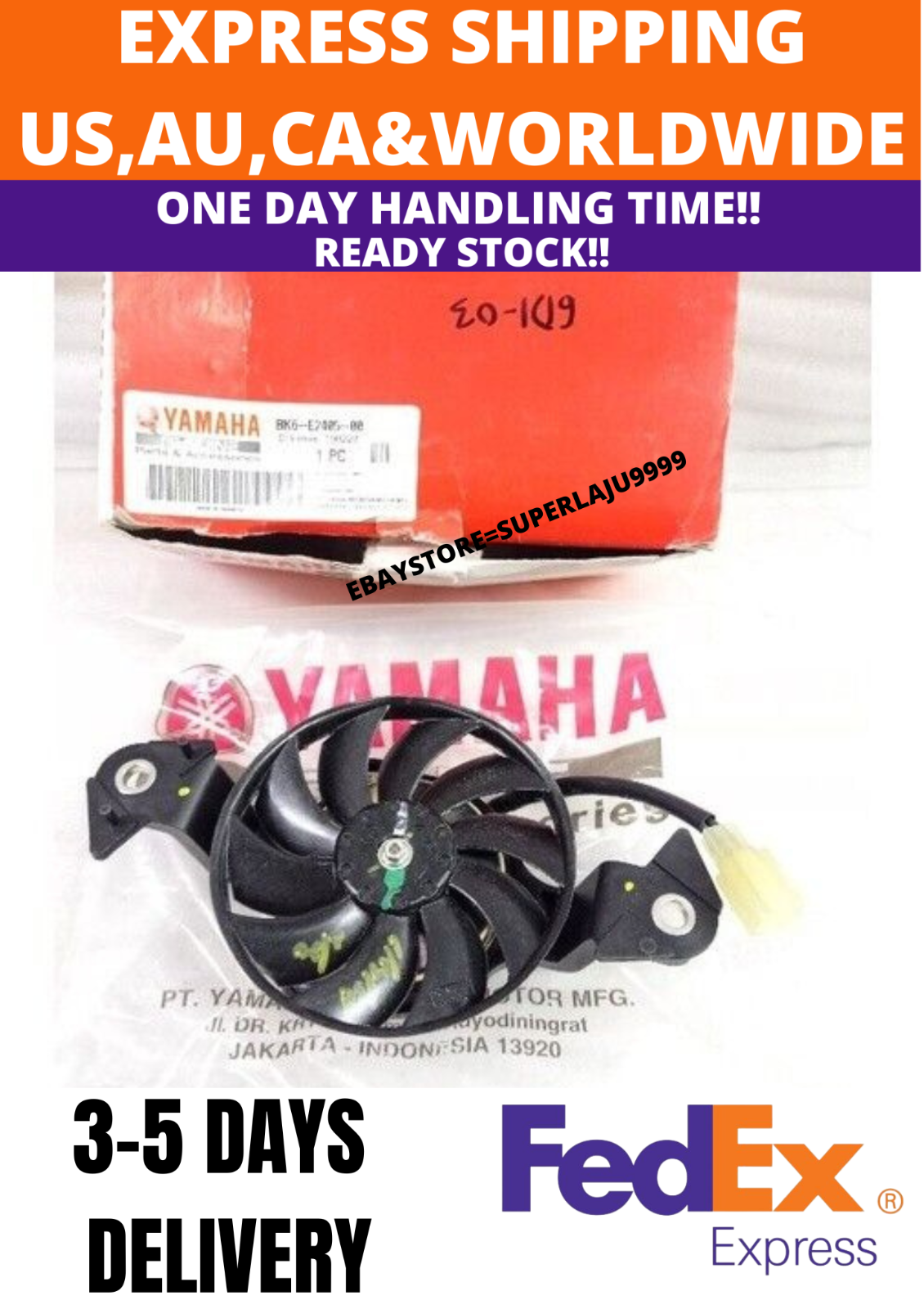 Genuine Parts Yamaha YZF R125/R15 V3/V4 MT 125 Radiator Blower Fan BK6-E2405-00