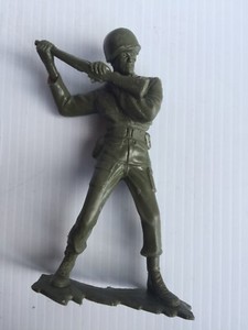 Vintage Tall Green Plastic Army Man Soldier Figurine