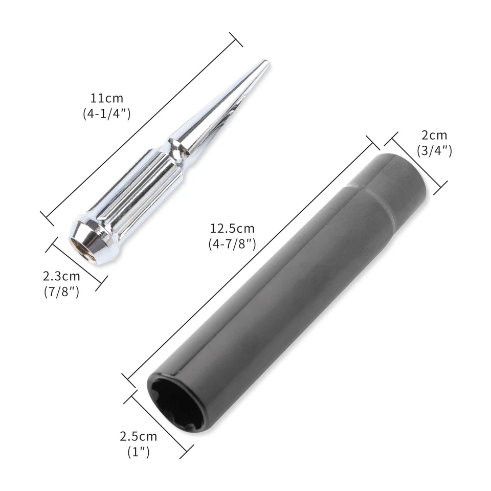 24pcs For Ford Transit Custom M14x1.5 Closed End Wheel Long Spike Lug Nuts 4.4" - Image 4 of 4