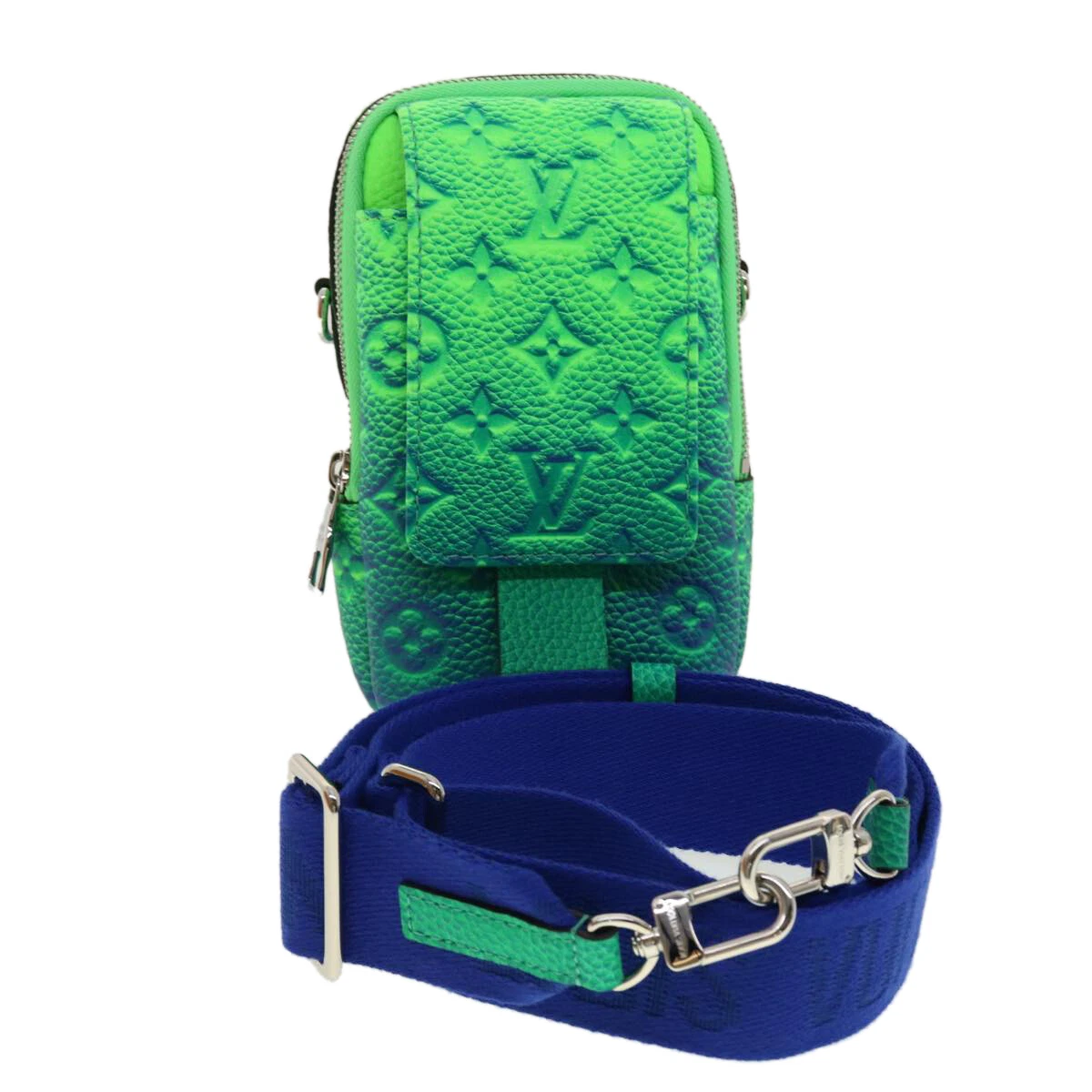 Louis Vuitton Double Phone Pouch Taurillon Illusion Blue/Green