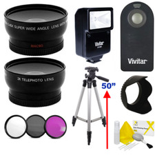 WIDE ANGLE LENS  ZOOM LENS  TRIPOD FLASH KIT FOR CANON EOS REBEL T5 T6 T7 T3