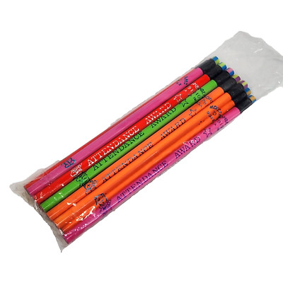 VINTAGE 1990's SCHOOL TEACHERS LOT OF 12 PENCILS MOONBEAM ATTENDANCE AWARD NEW