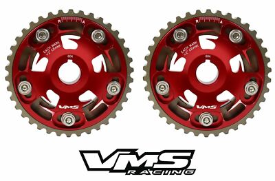 VMS HONDA ACURA B SERIES ENGINES ADJUSTABLE BILLET CAM GEARS PAIR QTY 2 RED