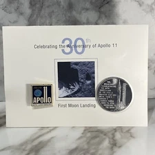 30th Anniversary Apollo 11 NASA Boeing Collectible Medallion Coin & Official Pin