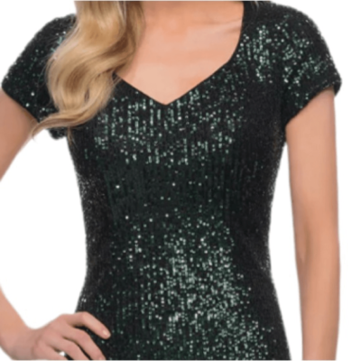 La Femme Sequin Sheath Dress in Dark Emerald at Nordstrom, Size 14