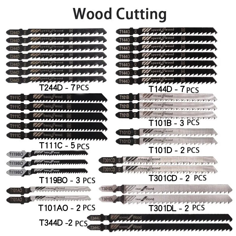 10 48 Jig Saw Jigsaw Blades Set Metal Wood Cutting FOR DEWALT MAKITA