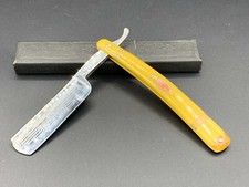 Vintage JAGER Straight Razor 6/8" Celluloid Handle Hollow Grind Dutch Point
