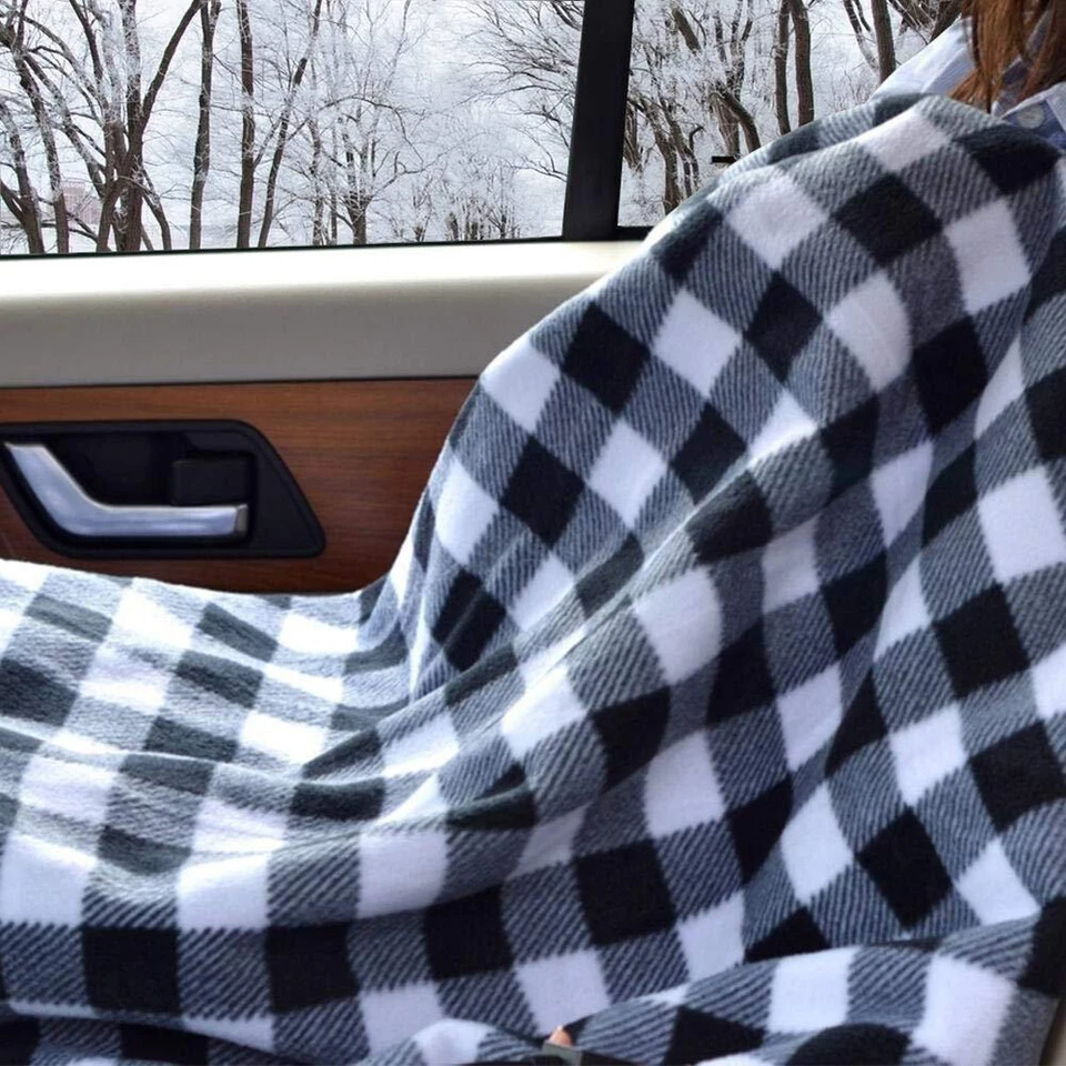 Electric Heated Soft Blanket Car Truck Throw Rug Travel Caravan Camping Warmer - image 3 of 4