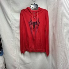 Marvel Red Zip Up Jacket with Spiderman Graphic YXL